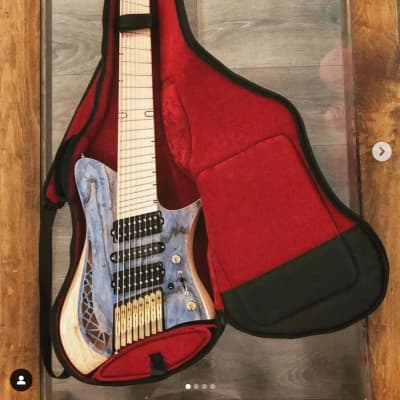 OD Guitars Minerva Multi Scale 8 Strings 2019 - Transparent Blue image 12