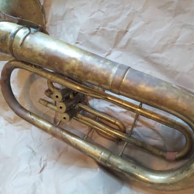 Conn Baritone Horn, USA, Brass, with mouthpiece, no case image 12