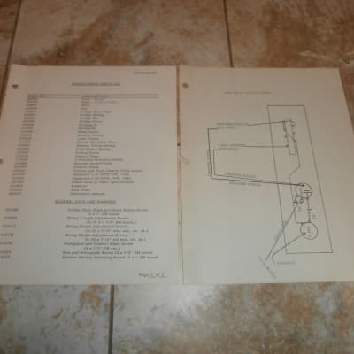 Vintage Early 1970's Fender Telecaster Replacement Parts List & Wiring Diagram! Original Case Candy! image 1