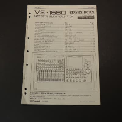 Roland VS-1680 Service Notes  / Manual [Three Wave Music] image 1