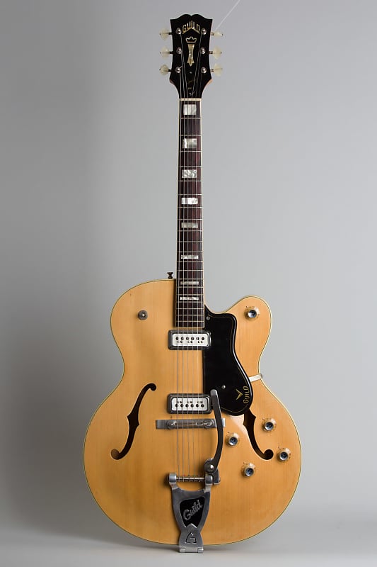 Guild  Duane Eddy Jr B Thinline Hollow Body Electric Guitar (1962), ser. #22169, original black hard shell case. image 1