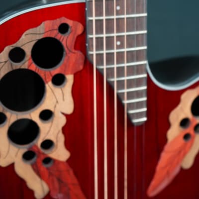Ovation CE44-RR-G Celebrity Elite Ruby Red Acoustic Guitar Mid Bowl image 3