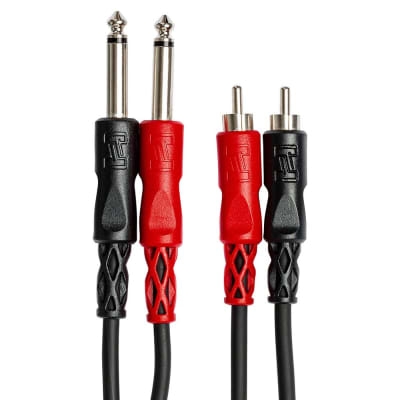 Hosa CPR-203 Stereo Interconnect Cable Dual 1/4 in TS to Dual RCA – 3 Meter image 3