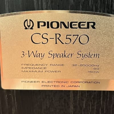 Very Rare Pair Vintage 3 Way Pioneer Speaker CS-R570 #0J 047902U-Tested Working. image 2