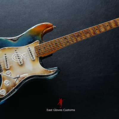 Fender Stratocaster Galaxy Blue Heavy Aged Relic by East Gloves Customs (Very Rare) image 7