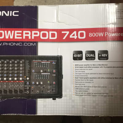 Phonic Powerpod 740 Plus 2X220W 7-Channel Powered Mixer with Digital  Effects Regular