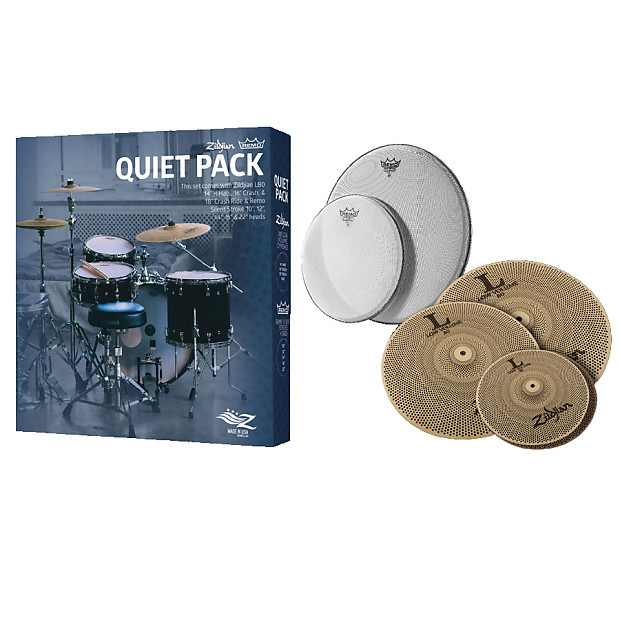Zildjian Cymbal Pack with L80 Low Volume Cymbals & Remo Silentstroke Heads image 1