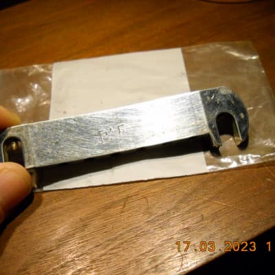 Gibson Replacement Joe Glaser Wrap-Around Compensated Tailpiece, 1953 - 1960  Replacement Bridge “Stud Finder” (Aged Nickel) image 4