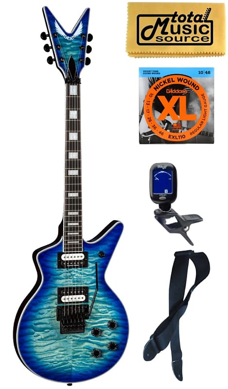 Dean Cadi Select Quilt Top Electric Guitar, Ocean Burst, Bundle