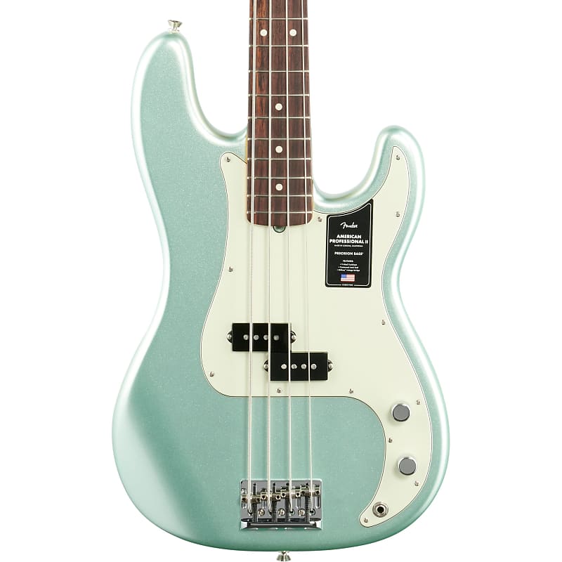 Fender American Pro II Precision Electric Bass, Rosewood Fingerboard (with Case), Mystic Surf Green image 1