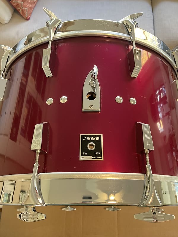 Sonor Phonic Bass Drum 24x14 Late 70s - Metallic Ruby | Reverb