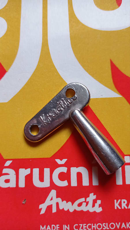 Amati Kraslice Drum Key rare 70s-80s - Chrome image 1