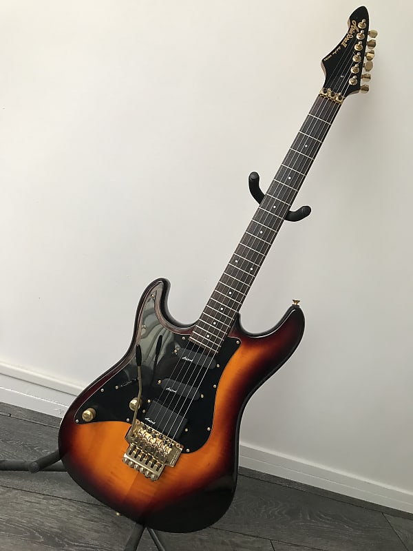 1993 Aria Pro II Strat Sunburst Maple top left handed image 1