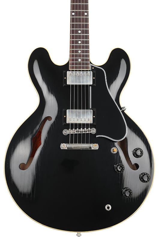 Gibson Custom 1959 ES-335 Reissue Semi-hollow Electric Guitar - Murphy Lab Ultra Light Aged Ebony image 1