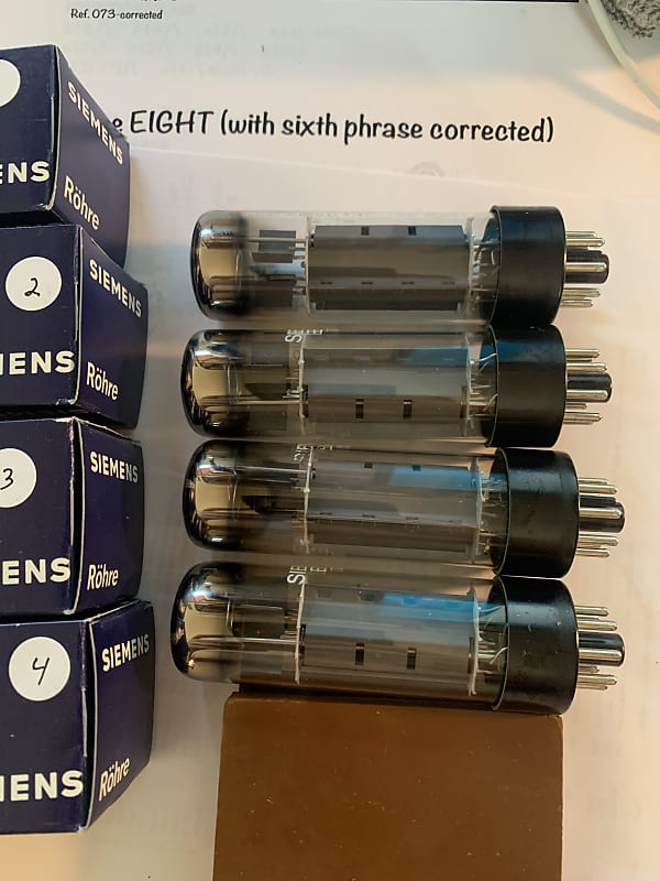 Siemens EL34 NOS Quad Closely Matched Tubes