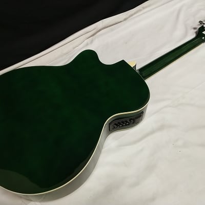 INDIANA Madison acoustic electric cutaway GUITAR new Trans Green w/ HARD CASE image 5