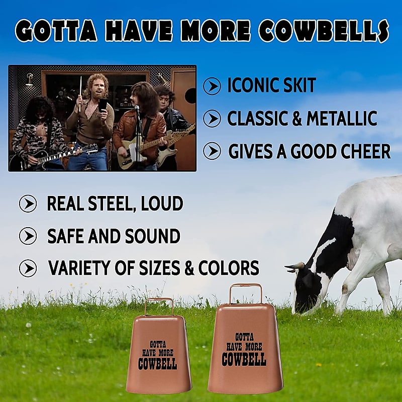 Cowbell with Handle - Cow Bell Noisemakers, Loud Call Bell for Cheers,  Sports Games, Weddings, Farm, Blue, 4.75 x 11 x 2.375 Inches