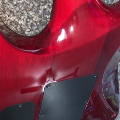 Jackson SLATXMGQ 3-6 neckthru Soloist Electric Guitar - Quilted Top in Trans Red Floyd rose emg pickups ohsc image 7