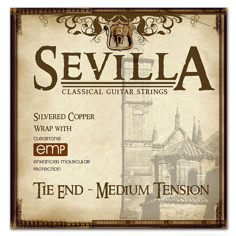 Sevilla 8440 Silver Copper Wrap Classical Guitar Strings Medium Tension Tie Ends image 1
