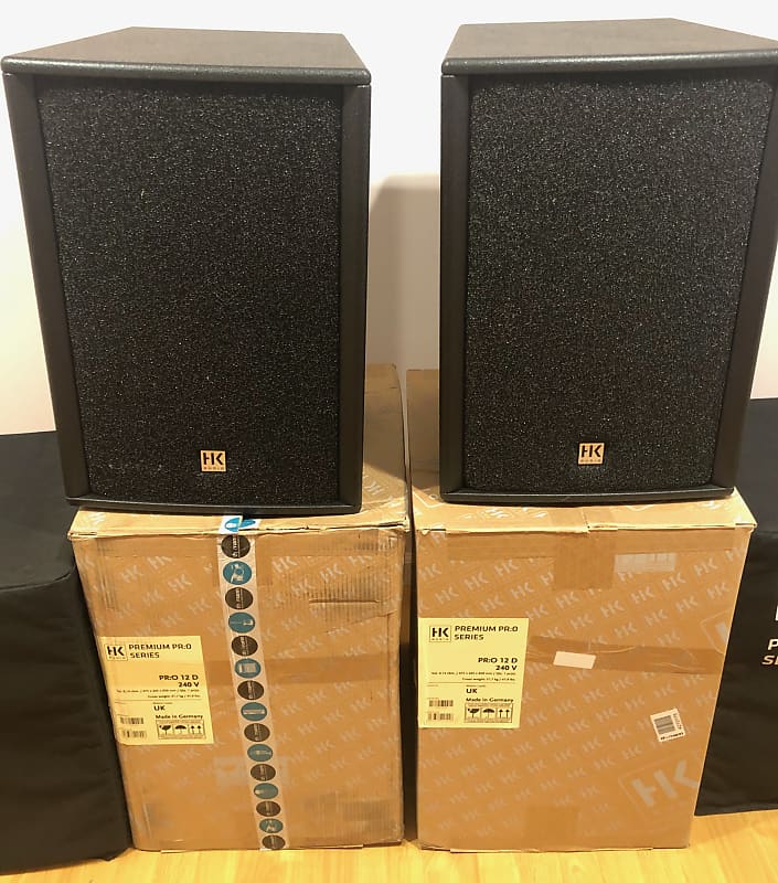 HK AUDIO PREMIUM PRO 12 D 1200w Active 12 PA Speaker System Pair w/covers