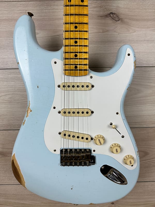 Fender Custom Shop Limited Edition 1956 Relic Stratocaster Faded Sonic Blue image 1