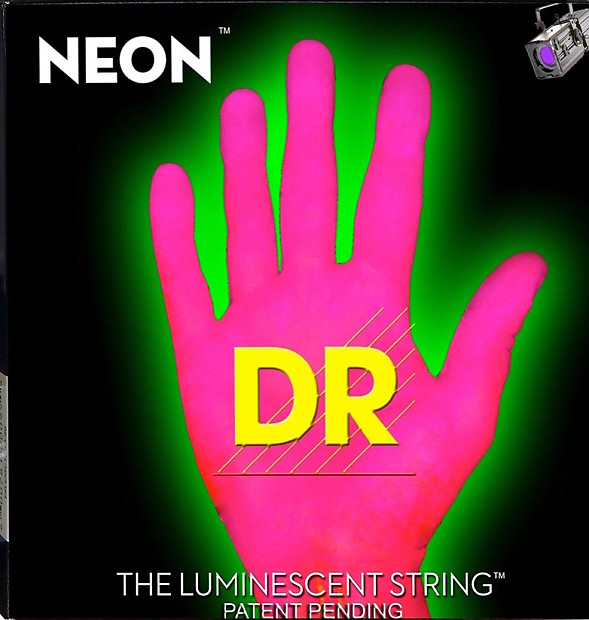 DR Neon Phosphorescent Pink HiDef Medium Electric Guitar Strings 10-46 image 1