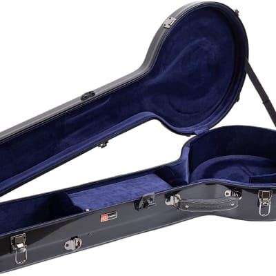 Crossrock 5 String Banjo Hard Case Fiberglass Hardshell  with Backpack Strap, Black image 1