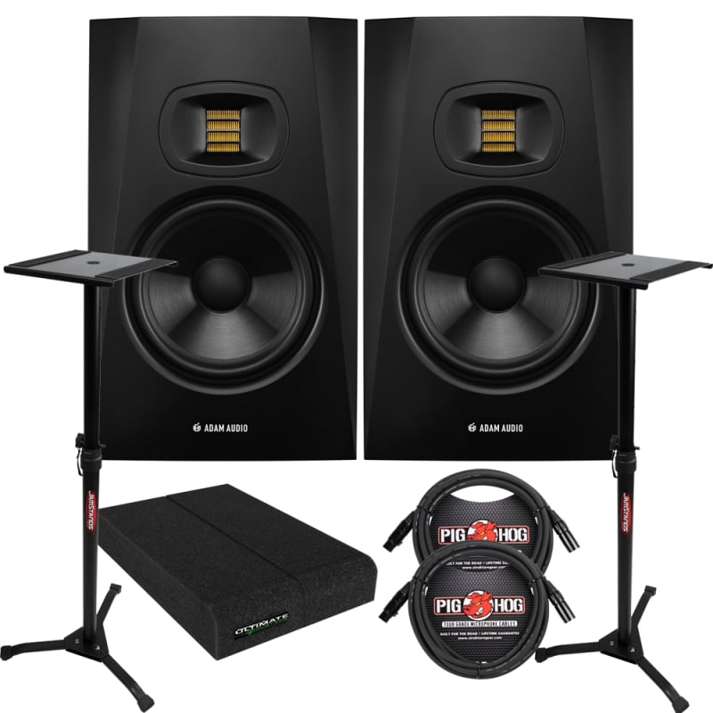 Adam Audio T7V Active Studio Monitor Speaker PAIR w/ Pads + XLR