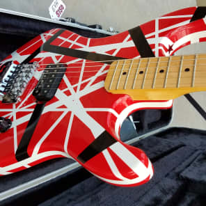 Kramer Mean Street EVH custom made 5150 era Van Halen Model Red Black White Striped image 4