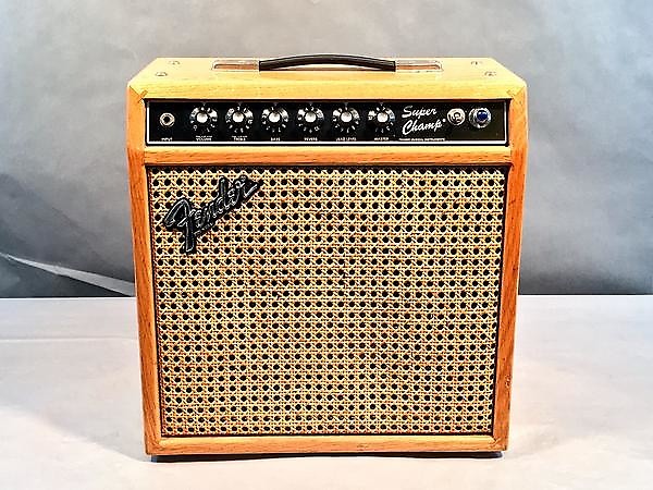 Fender Super Champ Guitar Amplifier w Custom Oak Cabinet VINTAGE