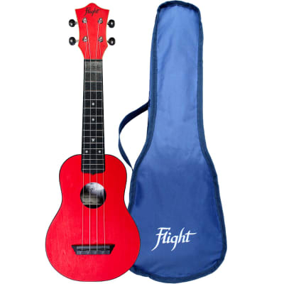 Flight TUS35 Red Travel Soprano Ukulele New - plastic and a laminate linden top - red image 12