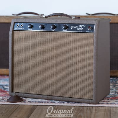 Survivor 1962 Fender Princeton Amp 6G2 Brownface with footswitch image 6