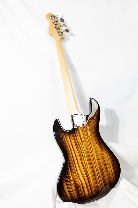 Bacchus Global WL-434 TRL 4 String Jazz Bass 2019 Burner Black Maple Ash  Woodline US Seller