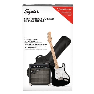 Squier Sonic Stratocaster Pack with 6-String, Right-Handed, Maple Fingerboard Electric Guitar, Padded Gig Bag, and 10G Amplifier (Black) image 6