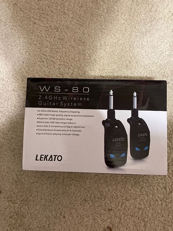 Lekato WS-80 2.4 GHz Wireless Guitar System 2021 Black (with | Reverb