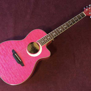 Luna Fauna Eclipse Acoustic-Electric Guitar Transparent Pink