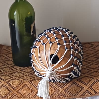 West African-style netted gourd rattle (axatse):medium-large image 2