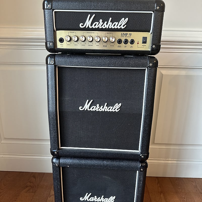 1990s Marshall Lead 15 Head and Two Cabinets Full Micro 1990s Marshall Lead 15 Head and Two Cabinets Full Micro