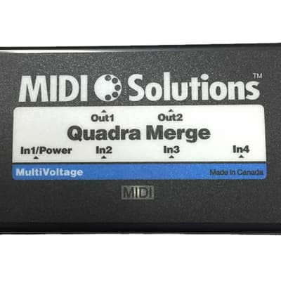 MIDI Solutions MultiVoltage Quadra Merge 4-in 1-out MIDI Merge Box image 2