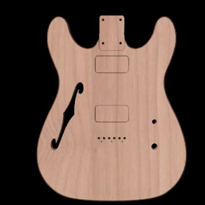Custom Made To Order Unfinished 2 Piece Alder Semi Hollow TCDC Guitar Body Fits Tele Telecaster Neck for sale