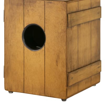 Pearl  Primero Crate Style Cajon with Plywood body, Meranti Faceplate, 3 sets of fixed snares, rear bass port, Coffee Bean graphic finish image 4