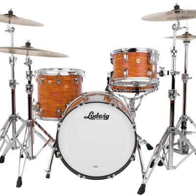 Ludwig *Pre-Order* Classic Maple Mod Orange Downbeat 14x20_8x12_14x14 Drums Shells Made in USA Authorized Dealer image 2