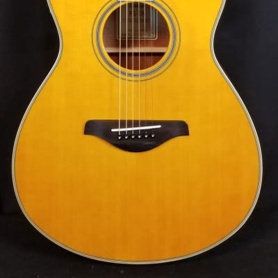 Yamaha FS-TA TransAcoustic Folk Size Concert Acoustic/Electric Guitar, Solid Spruce Top, Vintage Tint 2023 image 6