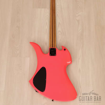 1990 B.C. Rich Mockingbird Bass MB-857S Vintage PJ Bass Pink, Japan image 3