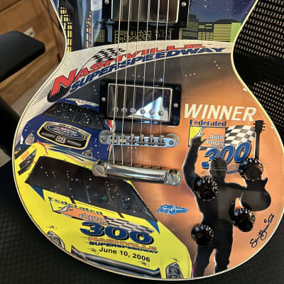 Gibson Les Paul Custom Shop 2006 - RARE Sam Bass Original Artwork NASCAR Trophy image 10