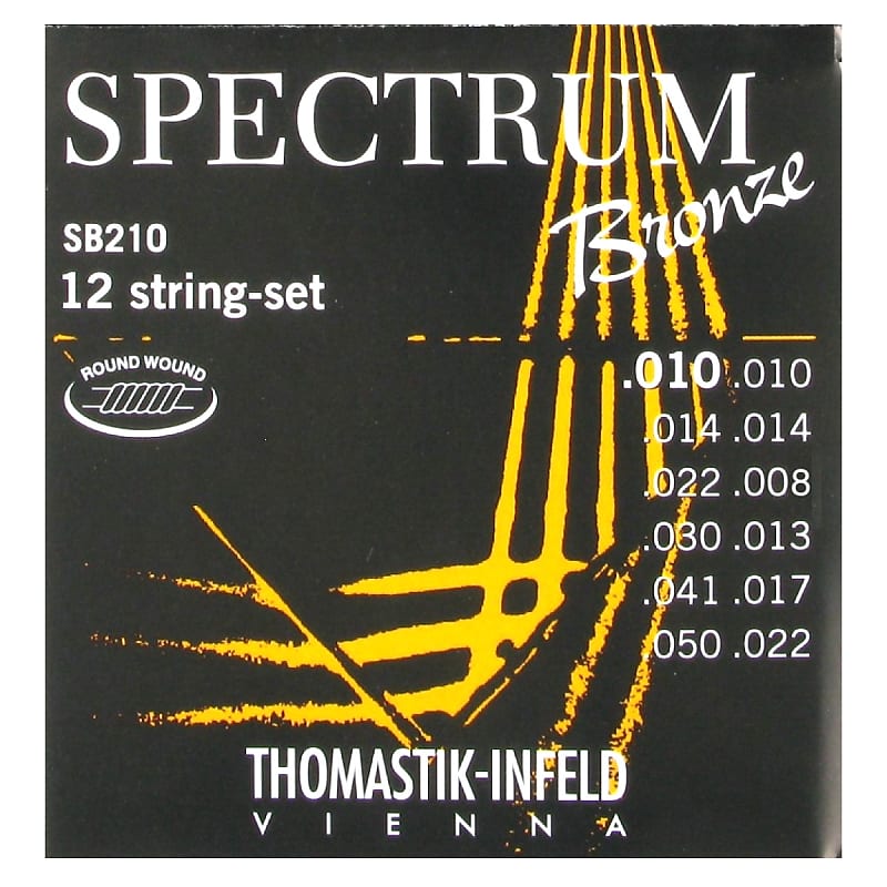 Thomastik-Infeld SB210 Spectrum Bronze 12-String Acoustic Guitar Strings - Extra Light (.10 - .50) image 1