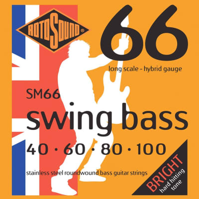 Rotosound SM66 Swing Bass 4-String Roundwound Bass Strings .40-100