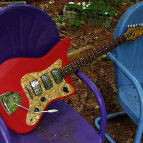 Egmond Model “3V” 1965 Red Vinyl. Electric Guitar.  Made in Holland. Used by most of the 60's Brits image 21