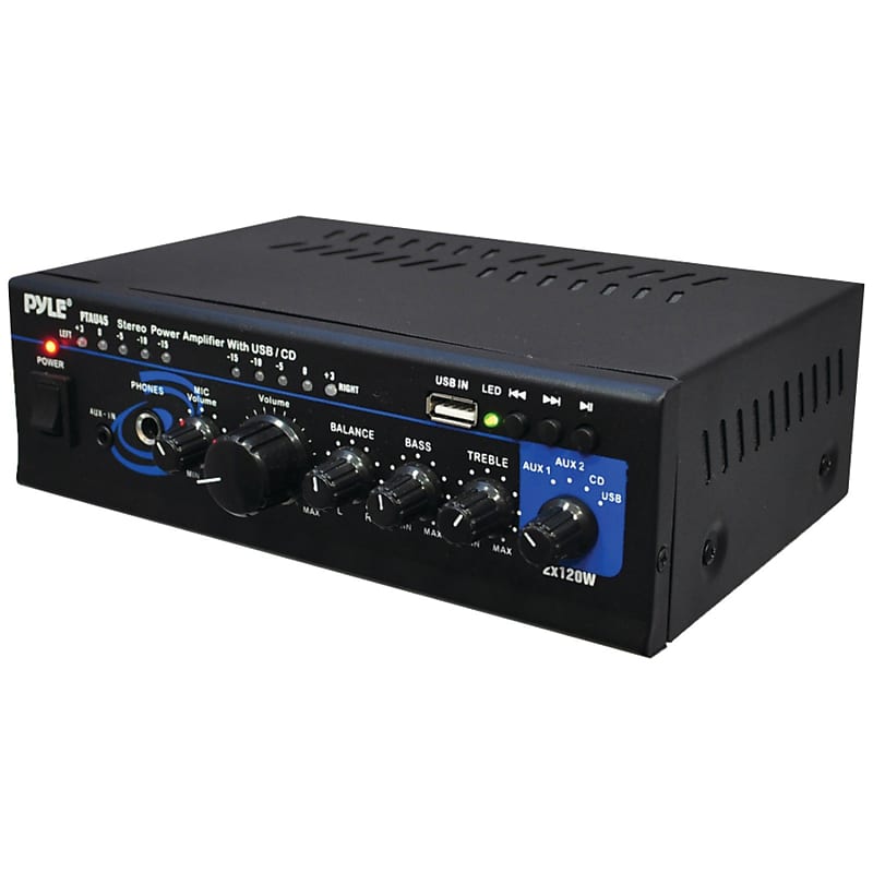 Pyle 120 Watt x 2 Stereo Power Amp with USB Reader image 1