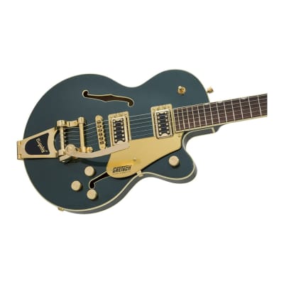 Gretsch G5655TG Electromatic Center Block Jr. Single-Cut Electric Guitar with Laurel Fingerboard, 22 Medium Jumbo Frets, Bigsby and Gold Hardware (Cadillac Green) image 6